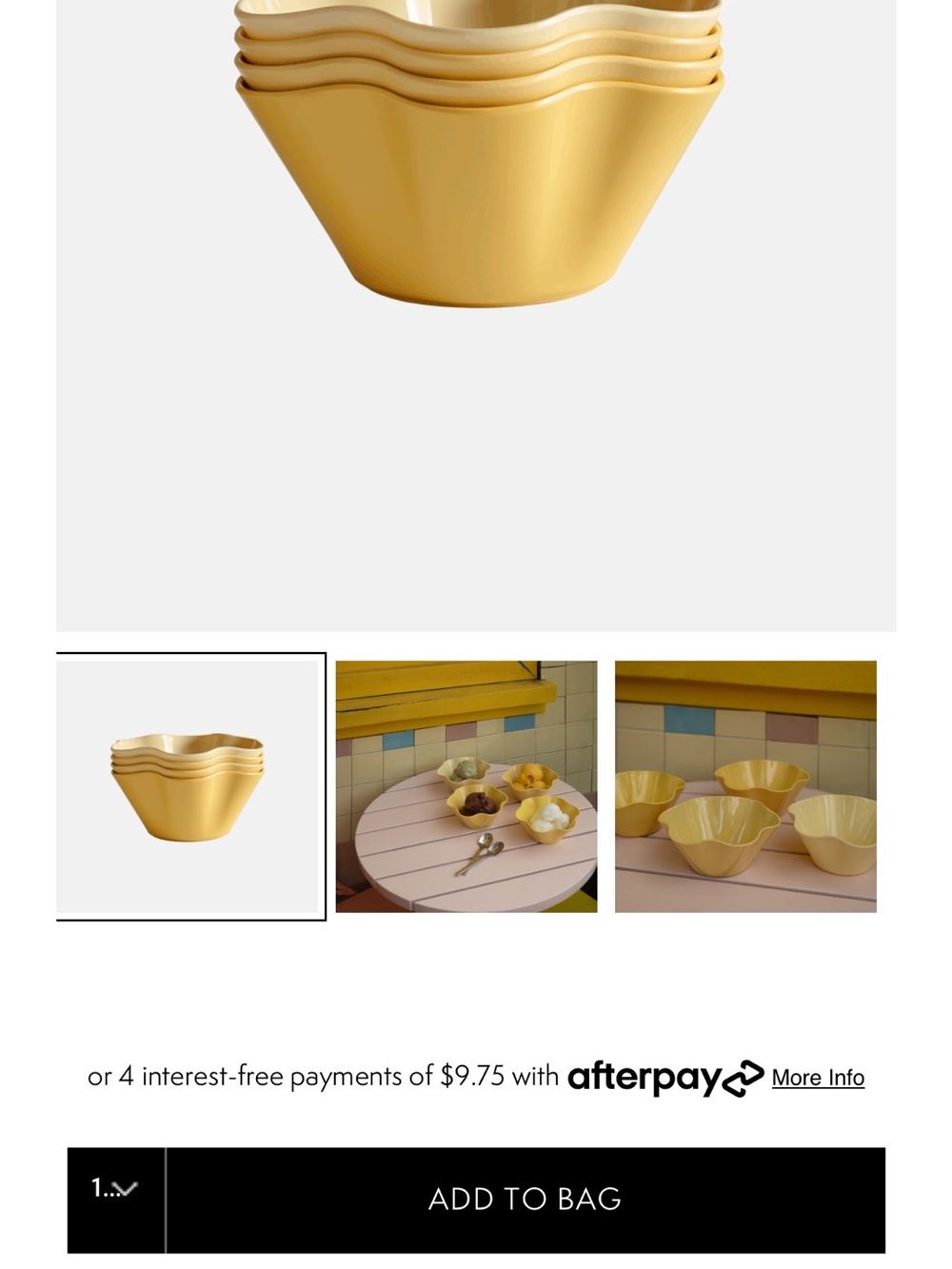 Yellow Decorative Serveware Bowls - Set of 4